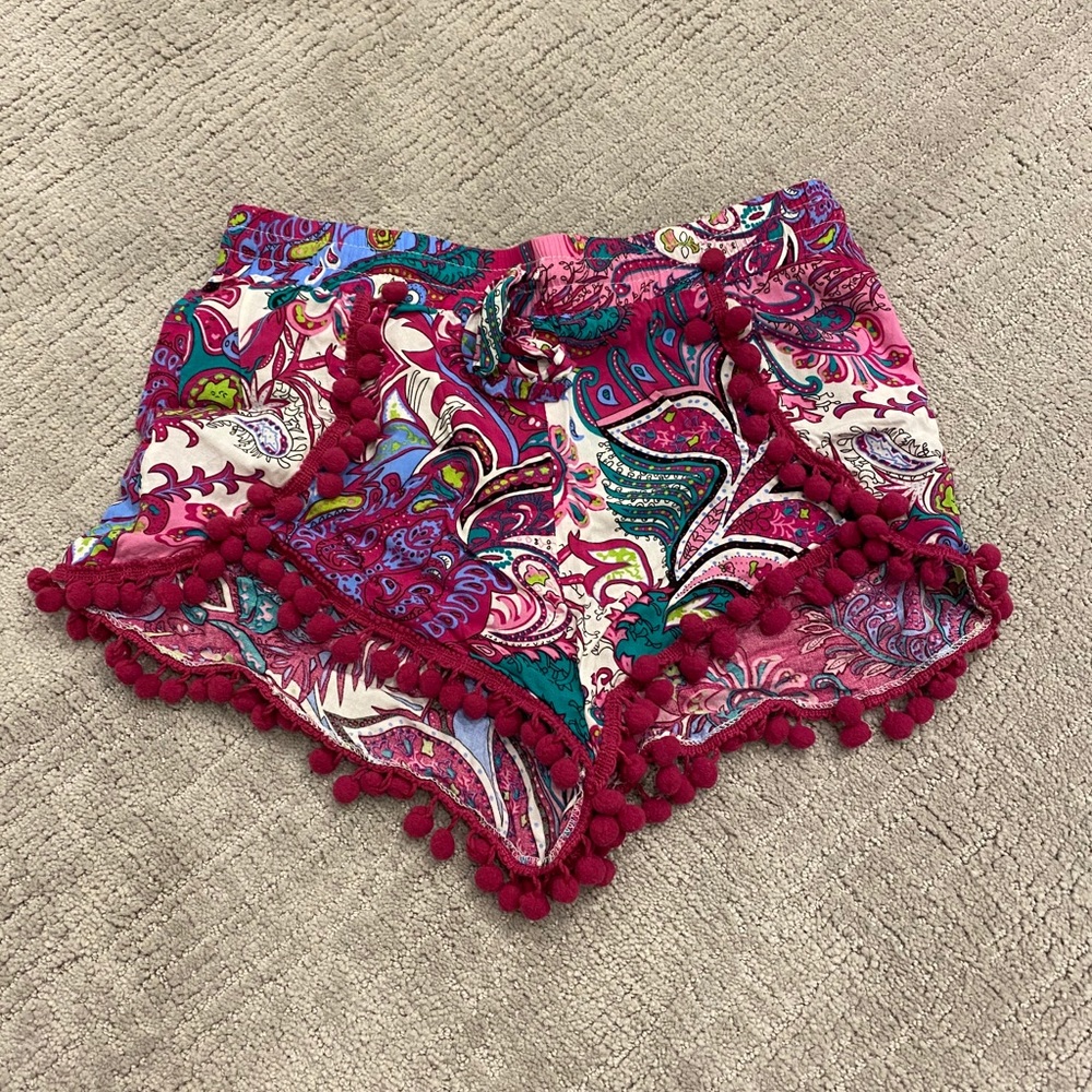 E2 clothing pompom pattern shorts